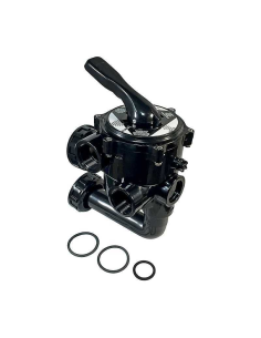 VALVULA 6 VIAS CON ENLACES 1 1/2" NEGRA